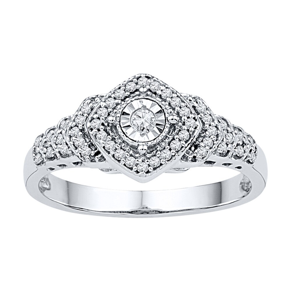 Diamond Promise Ring 1/4 ct tw Round-cut Sterling Silver qSCEU047