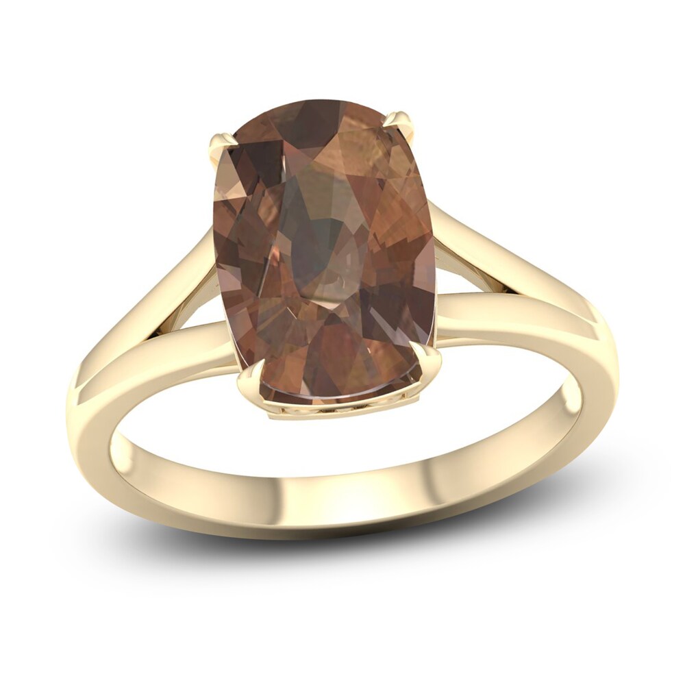 Natural Smoky Quartz Ring 14K Yellow Gold qTARUxzq