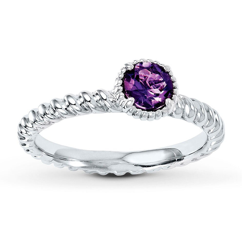 Stackable Ring Amethyst Sterling Silver qZOFbLC8