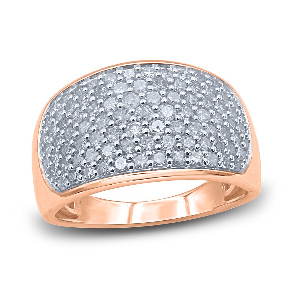 Diamond Pave Anniversary Band 1 ct tw Round 14K Rose Gold qa0h34YH