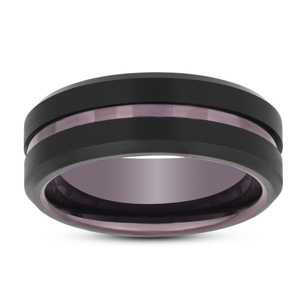 Men's Wedding Band Black Tungsten qaWRg9MS