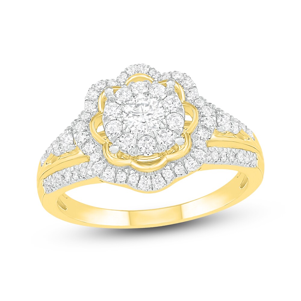 Diamond Ring 5/8 ct tw Round 14K Yellow Gold qb0CNY7N