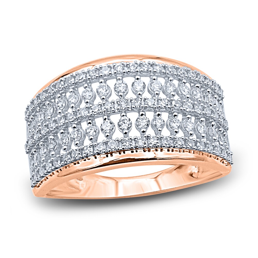 Diamond 5-Row Anniversary Band 1/2 ct tw Round 14K Rose Gold qbzeYvCg