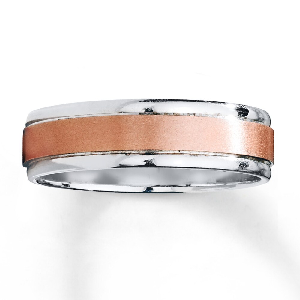 Wedding Band 10K Two-Tone Gold 6mm qsONN9hl