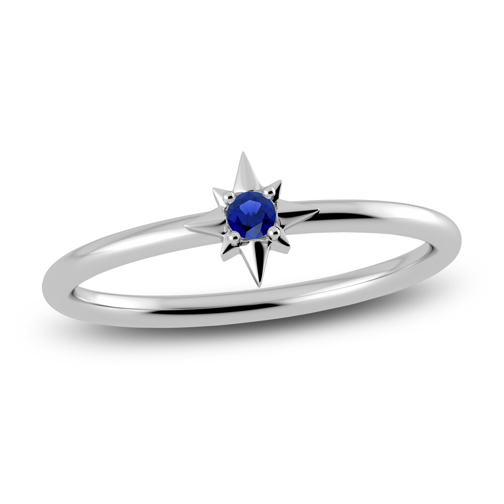Juliette Maison Natural Blue Sapphire Starburst Ring 10K White Gold qte3yUS7