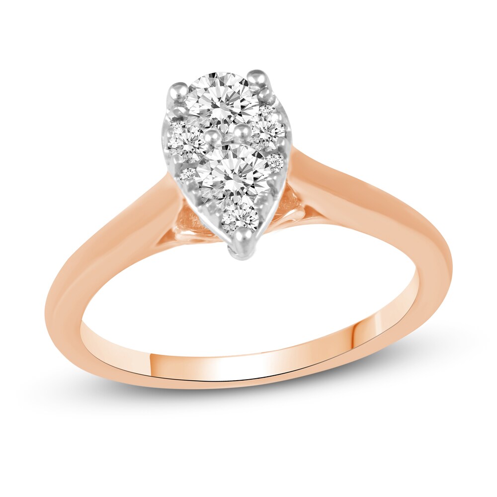 Diamond Engagement Ring 1/2 ct tw Round 14K Rose Gold quZy2GDf