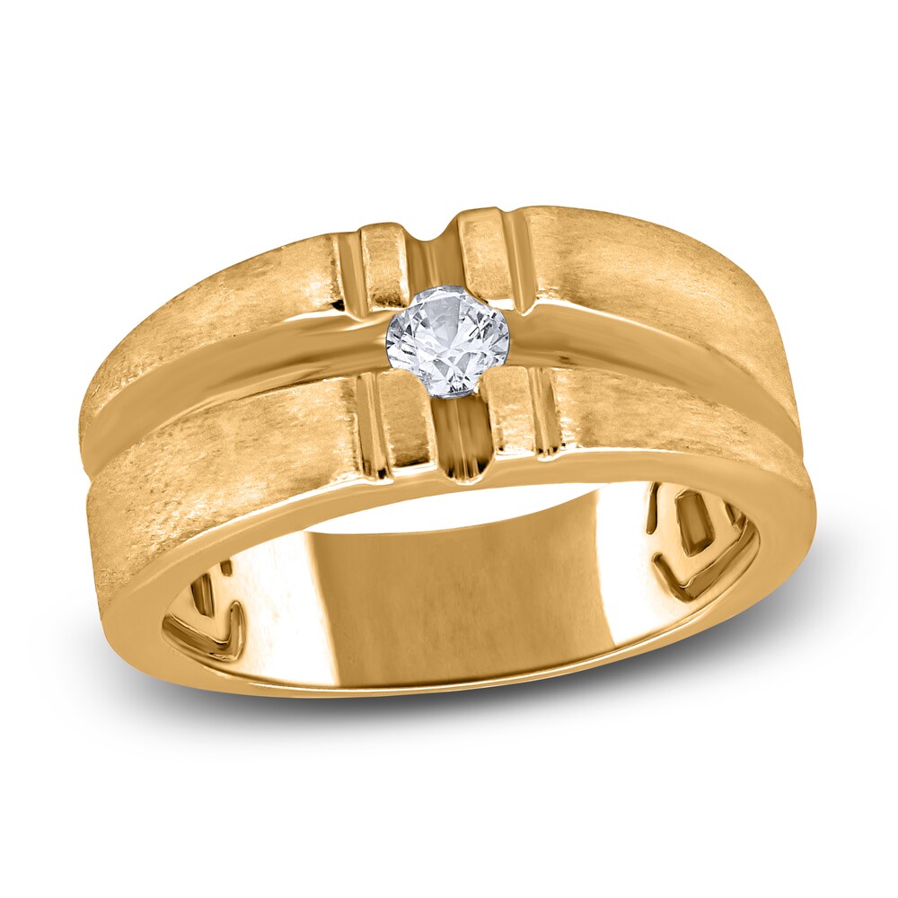 Men's Diamond Anniversary Ring 1/5 ct tw Round 14K Yellow Gold qywvVuW6