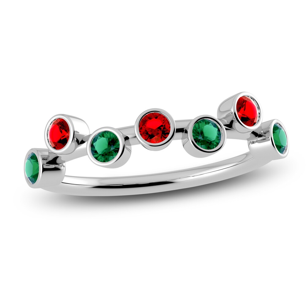 Juliette Maison Natural Ruby & Natural Emerald Ring 10K White Gold rDdLWyox