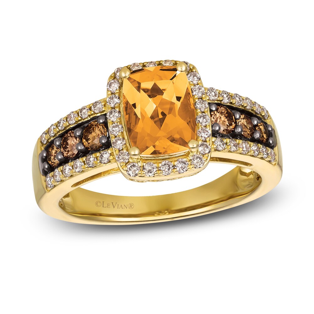 Le Vian Natural Citrine Ring 5/8 ct tw Diamonds 14K Honey Gold rS7PVWpc