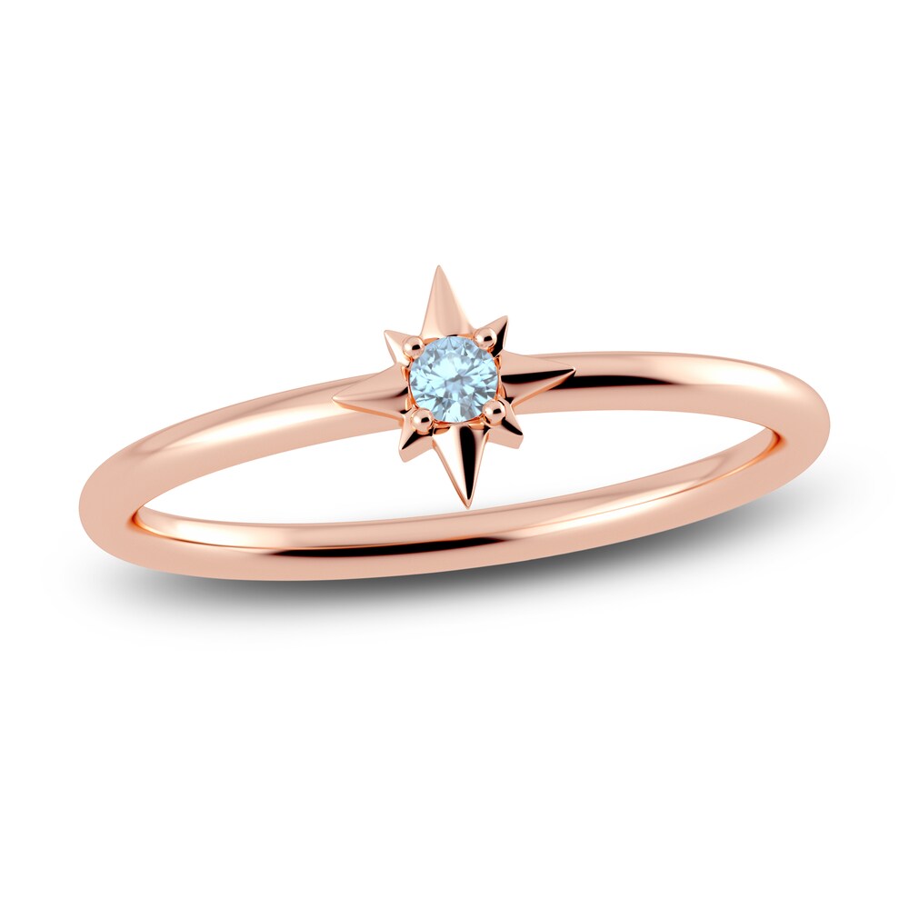 Juliette Maison Natural Aquamarine Starburst Ring 10K Rose Gold rYz9ye0Q