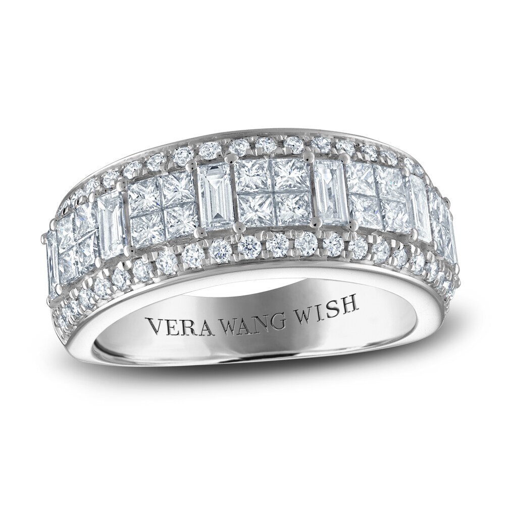 Vera Wang WISH Diamond Anniversary Band 1-1/2 ct tw Baguette/Princess/ Round 18K White Gold rZINHWra