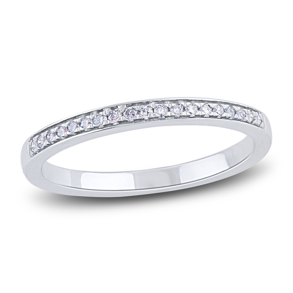 Diamond Wedding Band 1/8 ct tw Round 14K White Gold riGlnThK