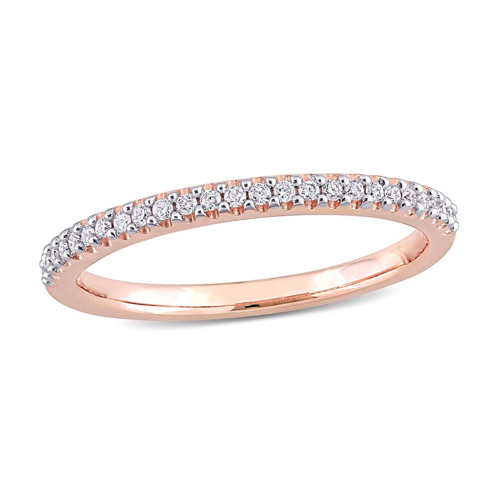 Diamond Wedding Band 1/8 ct tw Round 14K Rose Gold rji03J5I