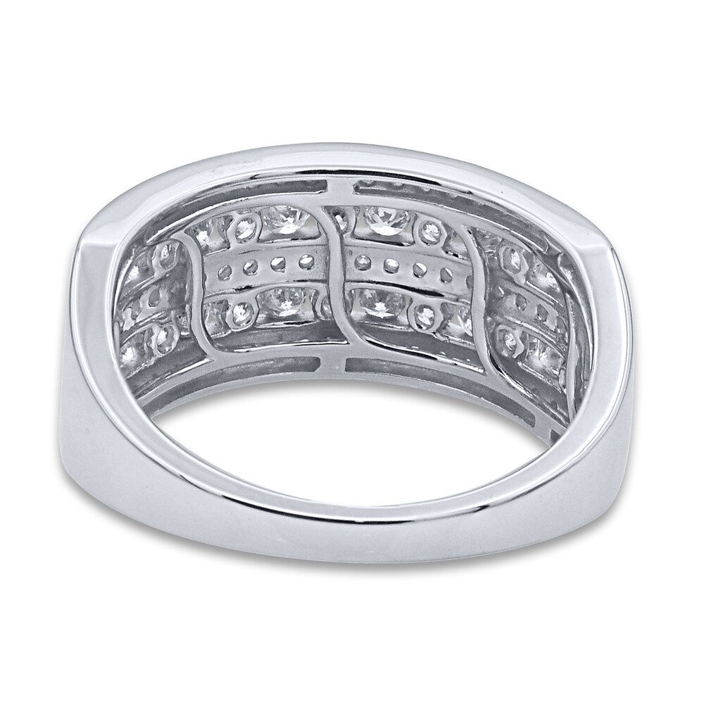 Diamond Multi-Row Anniversary Band 1 ct tw Round 14K White Gold rk5R2xfQ