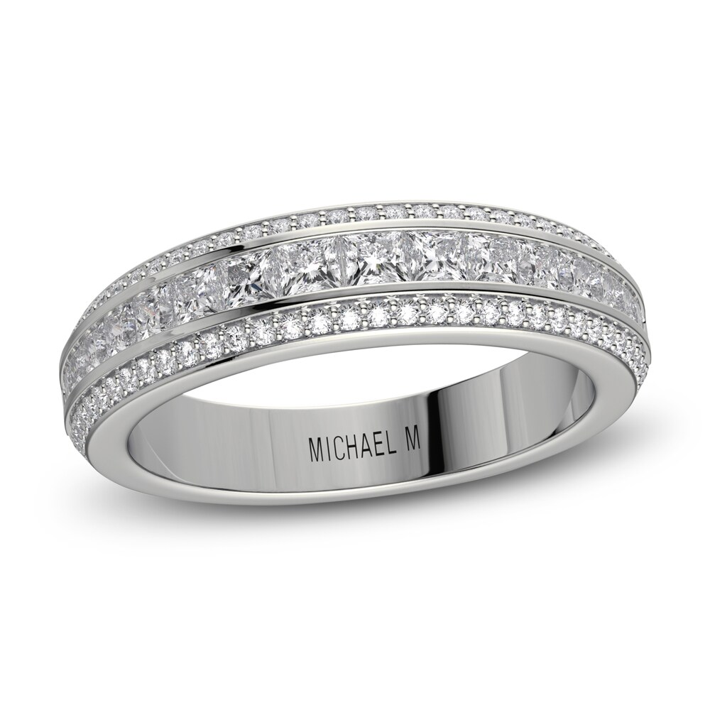 Michael M Diamond Wedding Band 1 ct tw Round 18K White Gold rvOiRHME