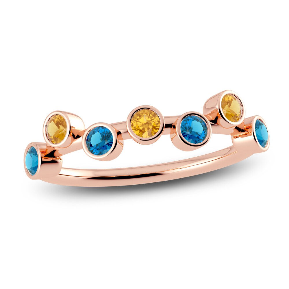Juliette Maison Natural Citrine & Natural Blue Zircon Ring 10K Rose Gold rygX6BMI