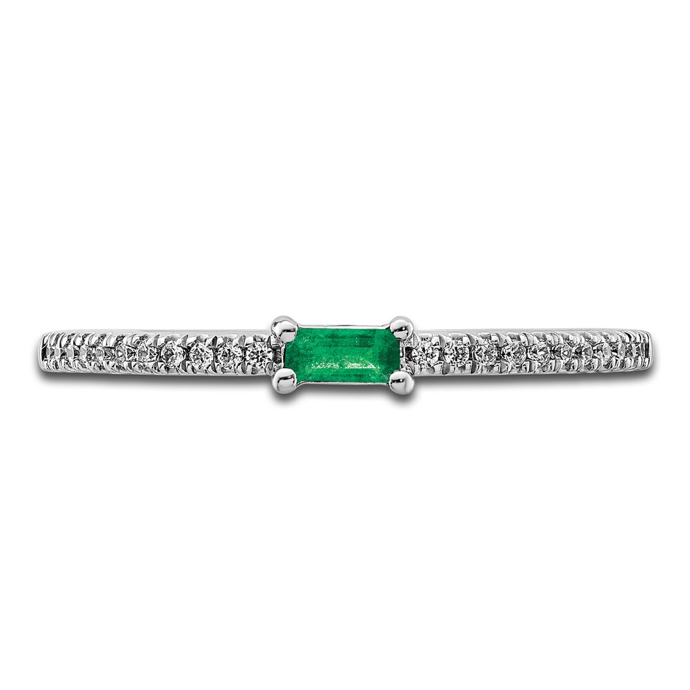 Natural Emerald Wedding Band 1/15 ct tw Round 14K White Gold s2aLwmir