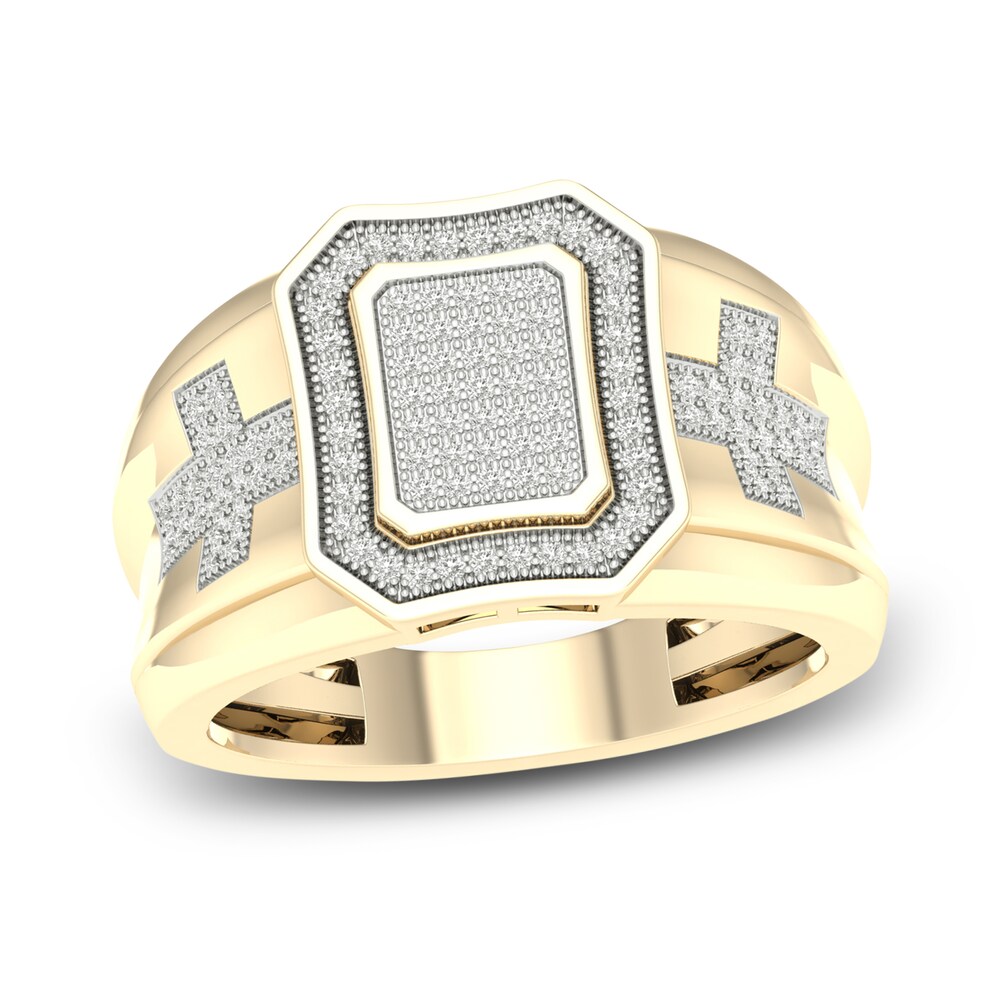 Men's Diamond Ring 1/3 ct tw Round 10K Yellow Gold s3hvleXU