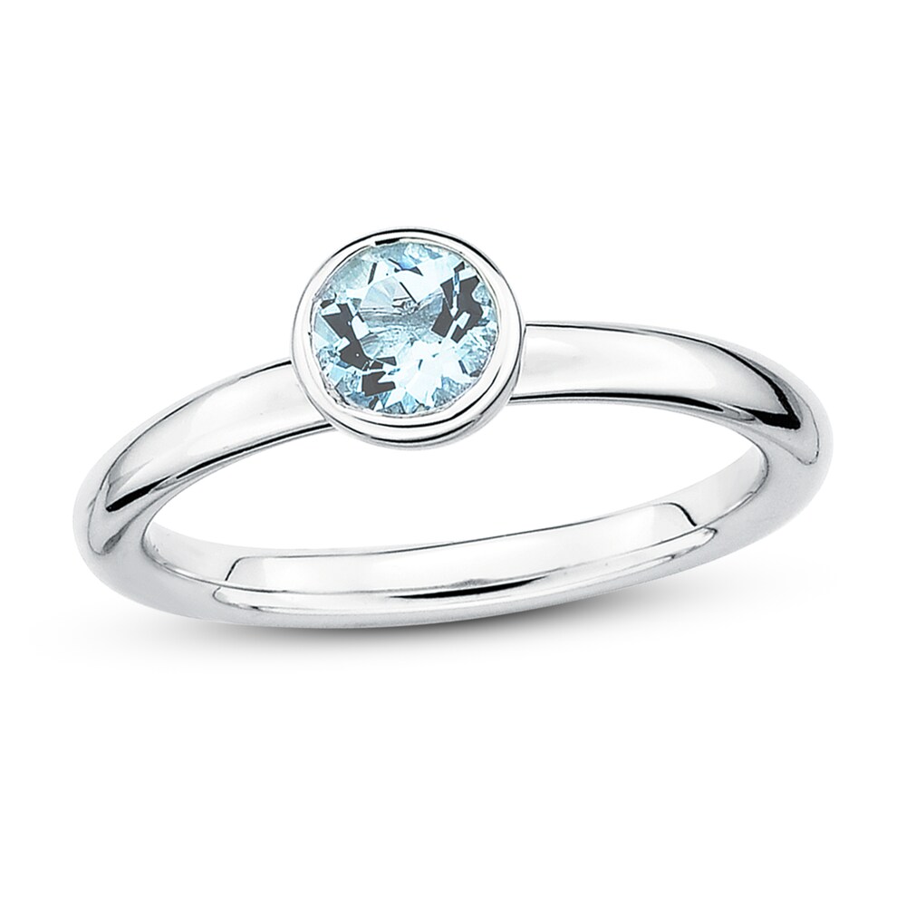 Stackable Aquamarine Ring Sterling Silver s77vEo3I