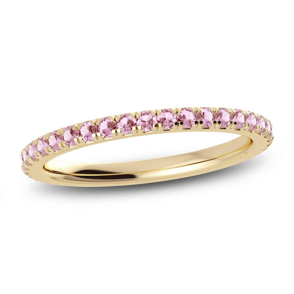 Juliette Maison Natural Pink Tourmaline Eternity Ring 10K Yellow Gold s885vEwX