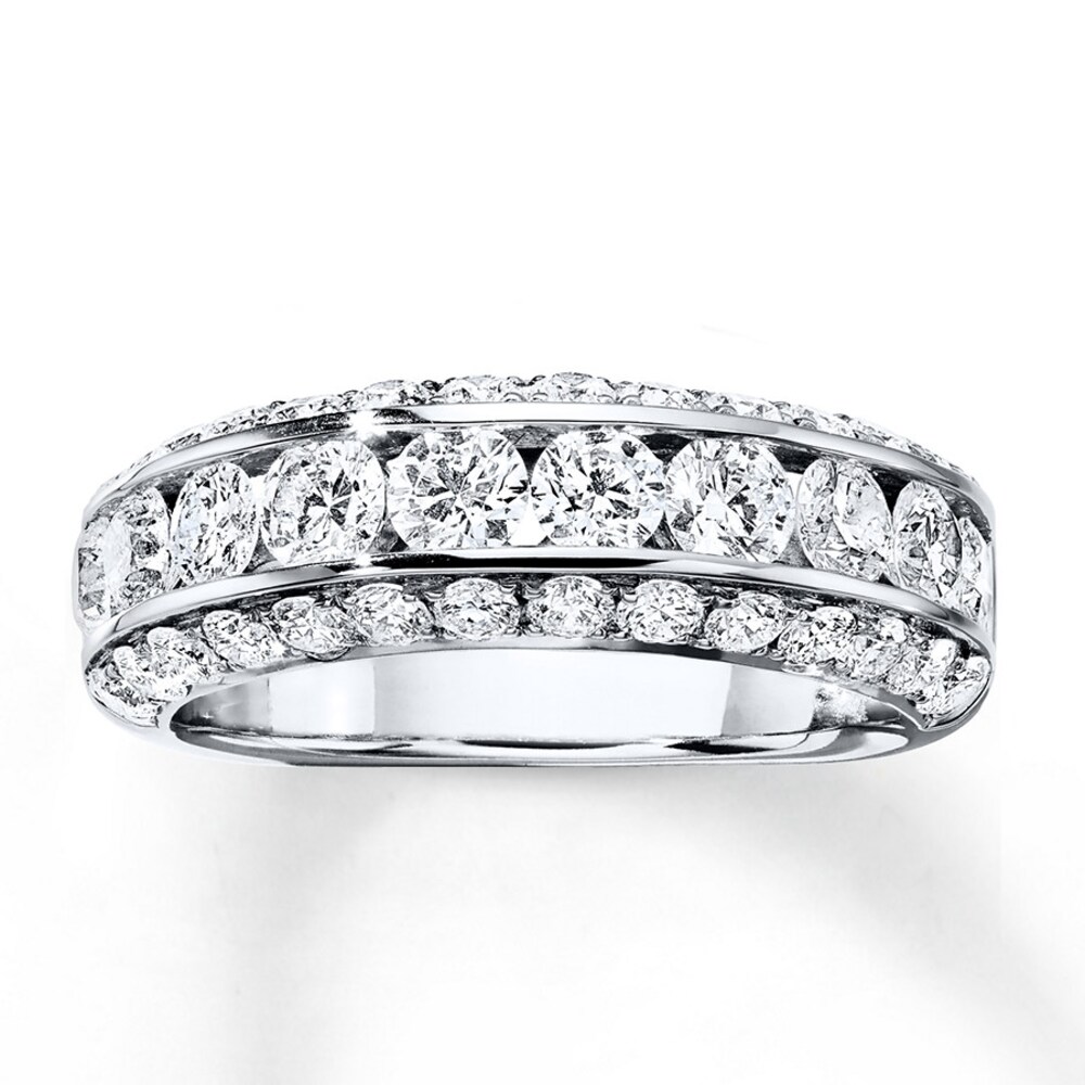 Diamond Anniversary Band 2 ct tw Round Ideal-cut 18K White Gold sA7w3LGB