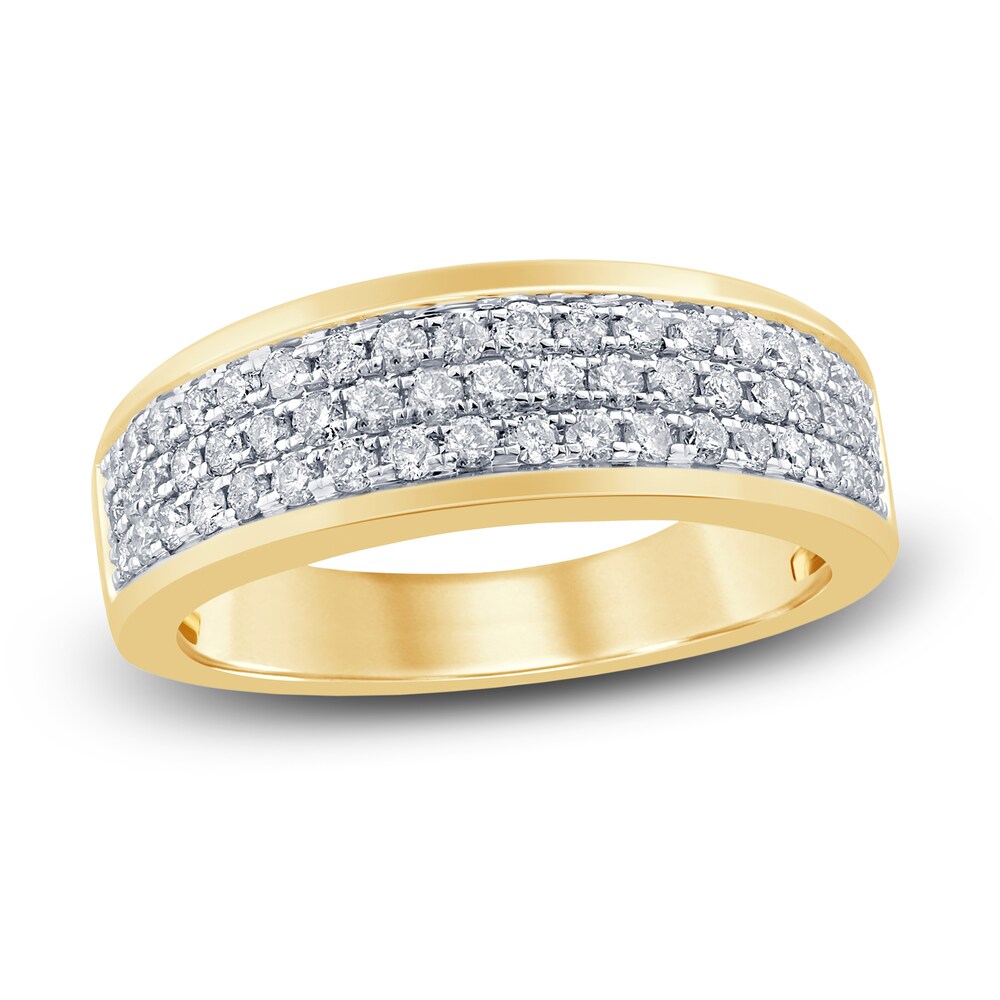 Men's Diamond Anniversary Band 1 ct tw Round 10K Yellow Gold sCplQHlo