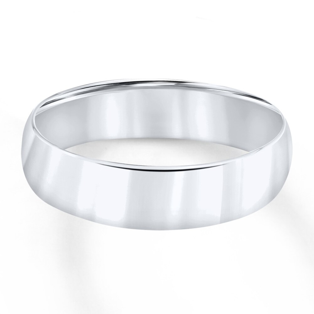 Wedding Band 14K White Gold 6mm sM0EmdmF