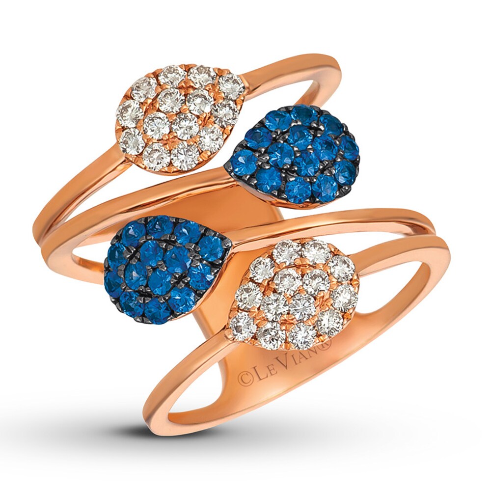 Le Vian Sapphire Ring 1/2 ct tw Diamonds 14K Strawberry Gold sNI9SF3J