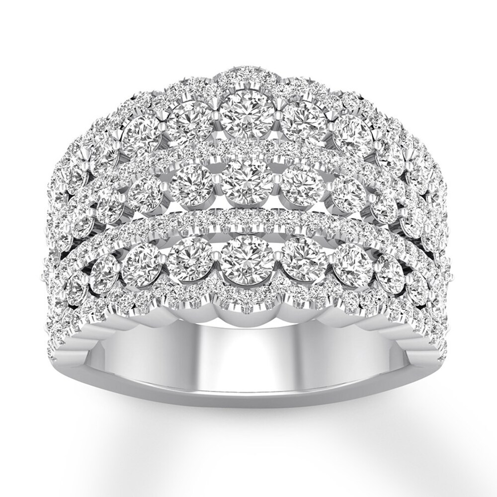 Diamond Anniversary Ring 2 carats tw Round 14K White Gold sT70QlRX