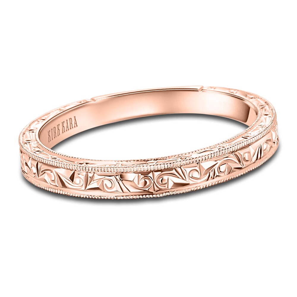 Kirk Kara Engraved Milgrain Wedding Band 14K Rose Gold t0ti9wgD