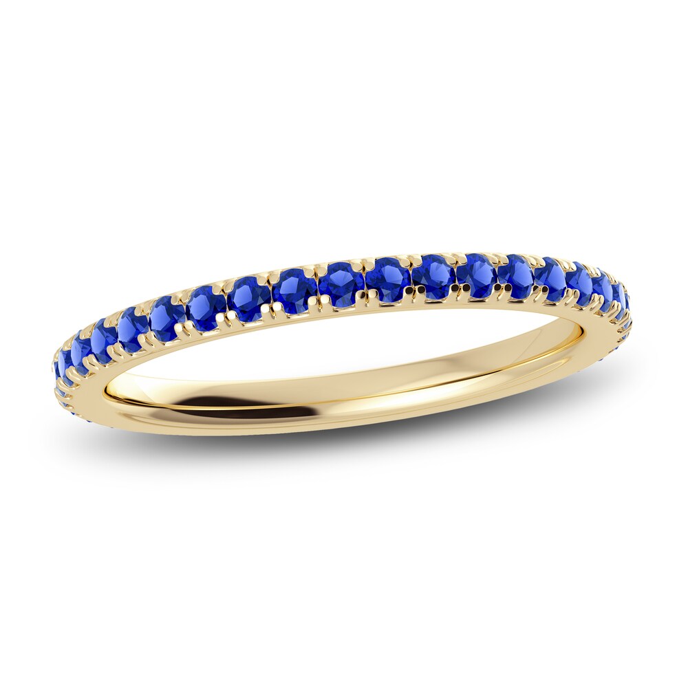 Juliette Maison Natural Blue Sapphire Eternity Ring 10K Yellow Gold t2qlNcs2