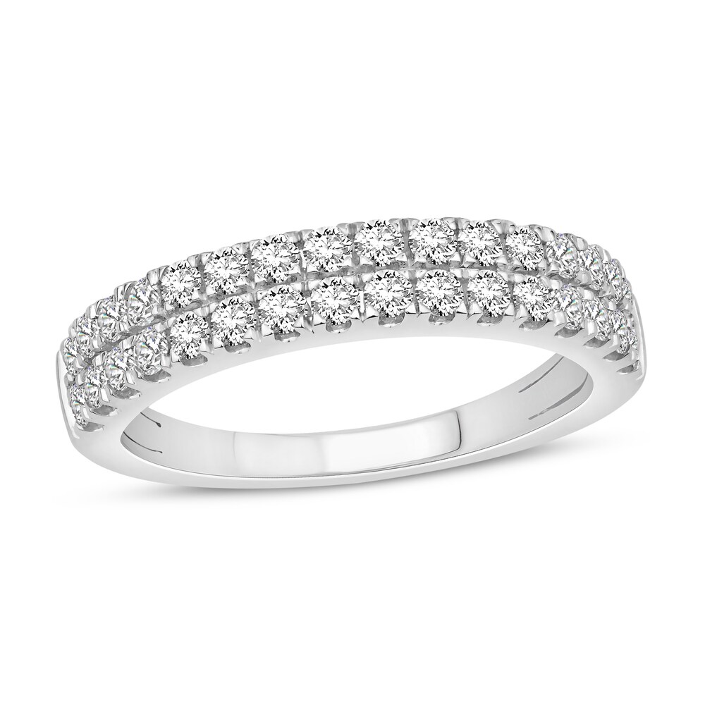 Diamond Double Band Ring 3/4 ct tw Round 14K White Gold tEBJAwHw