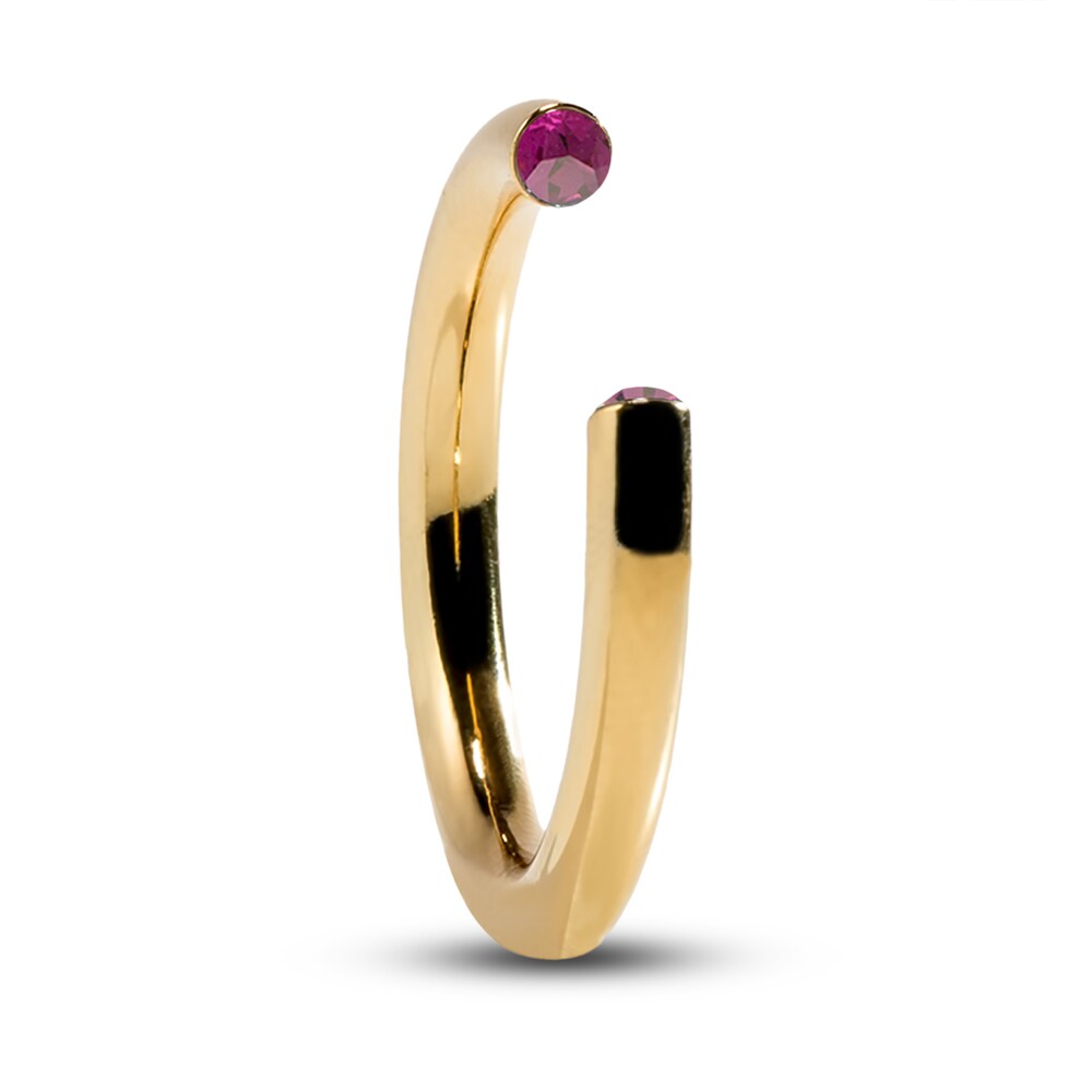 Stella Valle February Birthstone Ring Purple Crystal 18K Gold-Plated Brass tHIXuJt0