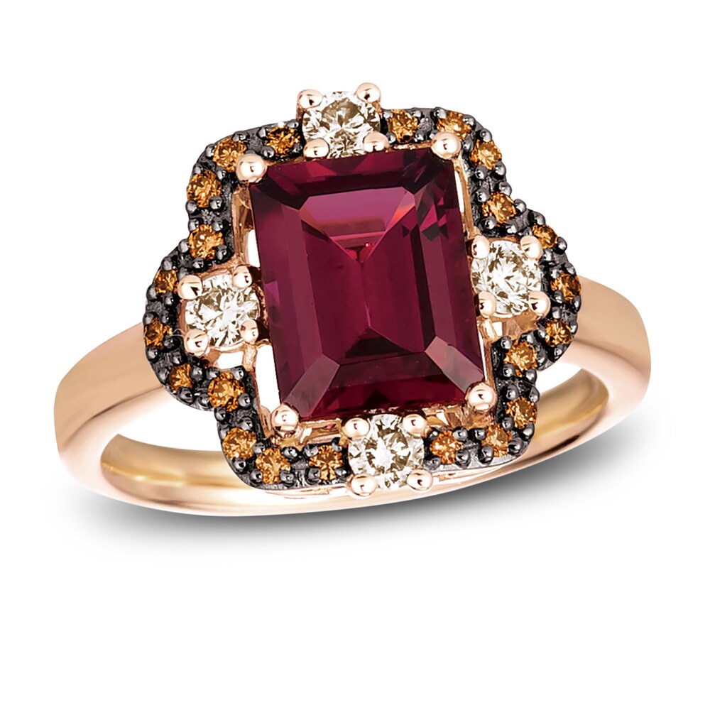 Le Vian Natural Rhodolite Garnet Ring 3/8 ct tw Diamonds 14K Strawberry Gold tTY6NW3g