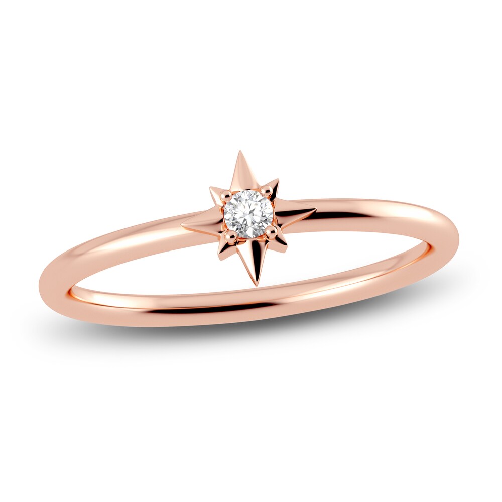 Juliette Maison Natural White Sapphire Starburst Ring 10K Rose Gold td2SKRIT