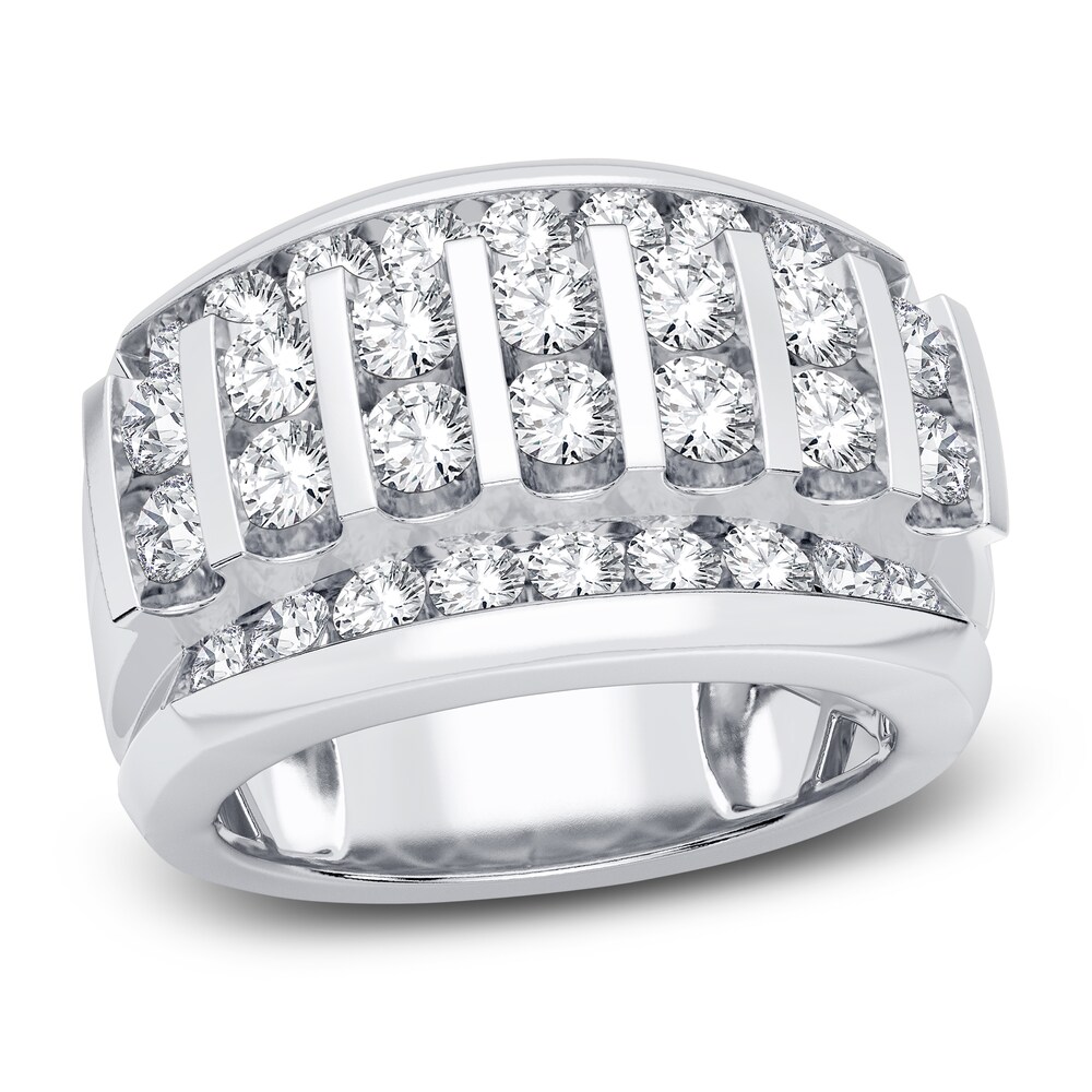 Men's Diamond Ring 3 ct tw Round 14K White Gold tlppEwK7