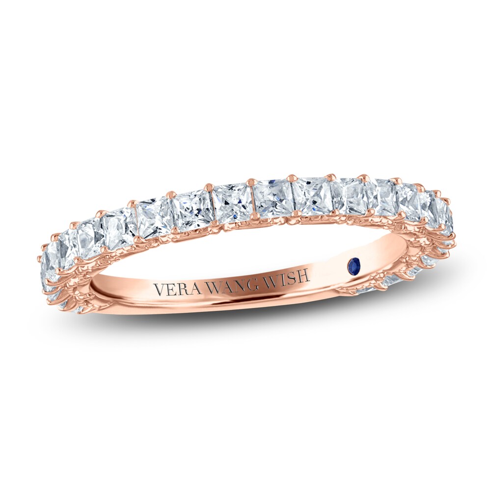 Vera Wang WISH Diamond Wedding Band 1 ct tw Princess 18K Rose Gold tqIWpX5u