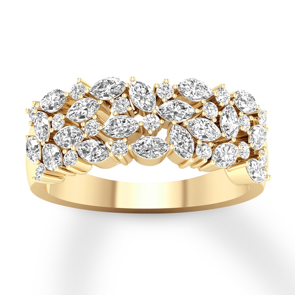 Diamond Anniversary Ring 1-1/5 ct tw Marquise/Round 14K Gold tsmb6eZG