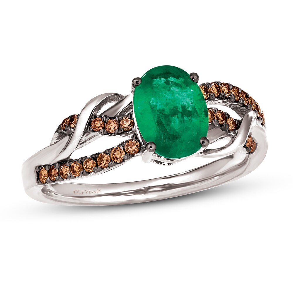 Le Vian Natural Emerald Ring 1/5 ct tw Diamonds 14K Vanilla Gold tuFWHx5a