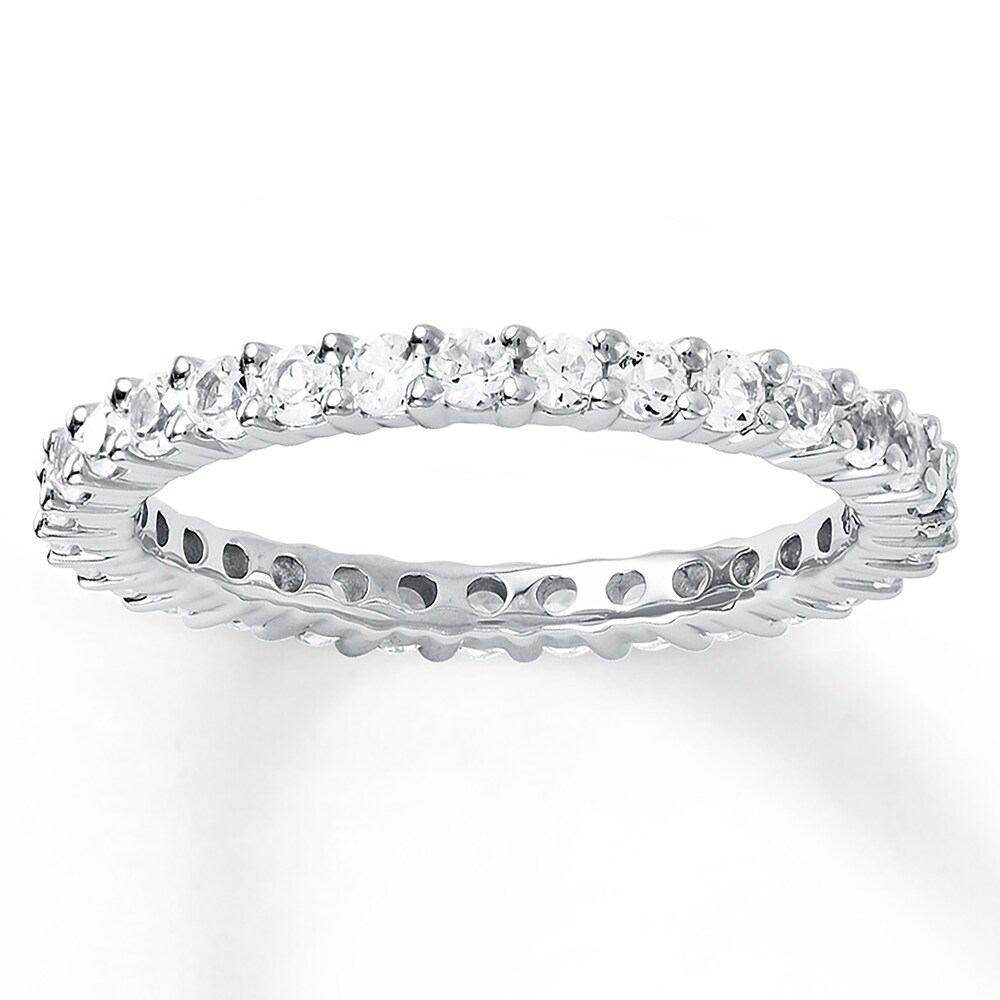 Stackable Ring Lab-Created Sapphires Sterling Silver txsheZWT