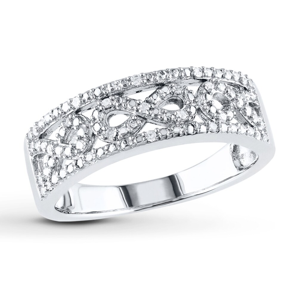 Infinity Symbol Ring 1/10 ct tw Diamonds Sterling Silver u1qkpfIf