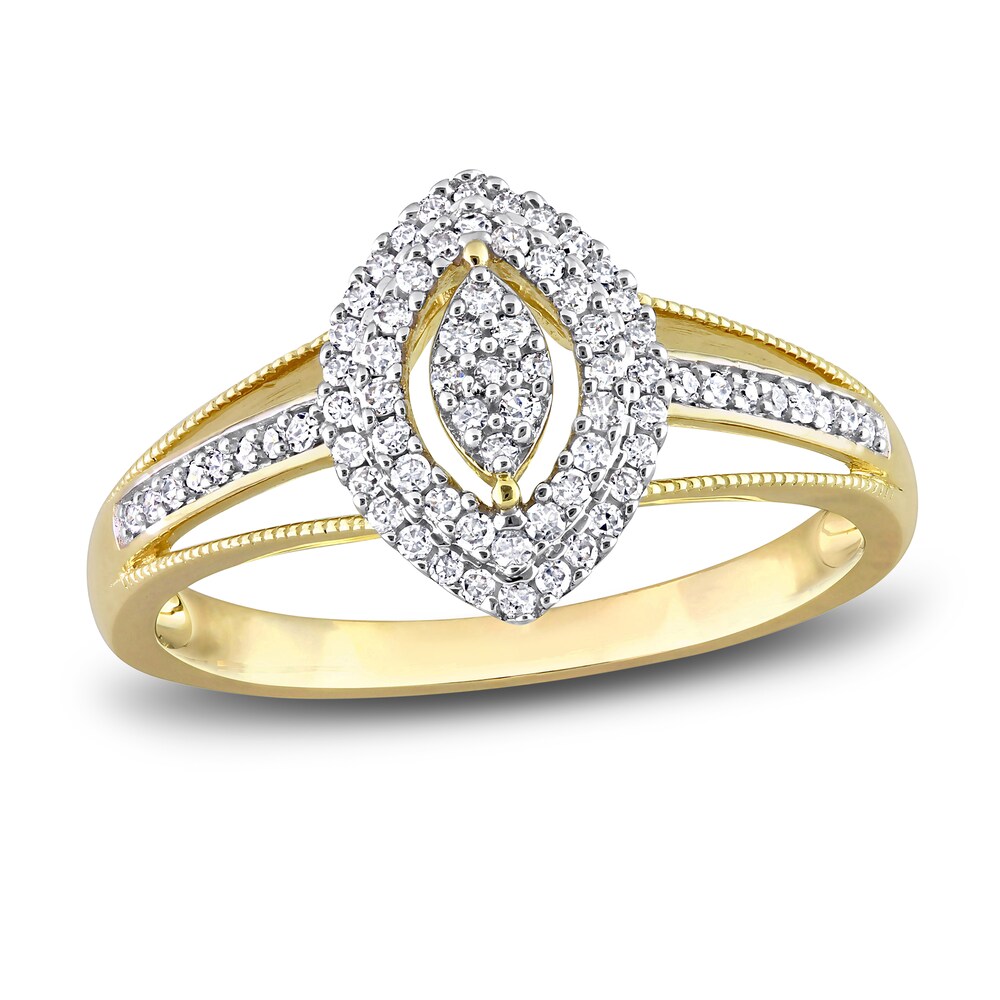 Diamond Marquise Ring 1/4 ct tw Round 10K Yellow Gold u9IsO3vm