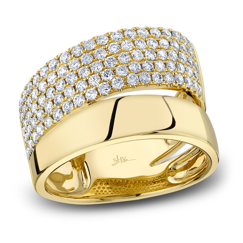 Shy Creation Diamond Pave Ring 1 ct tw Round 14K Yellow Gold SC55023031 uLokc2ev