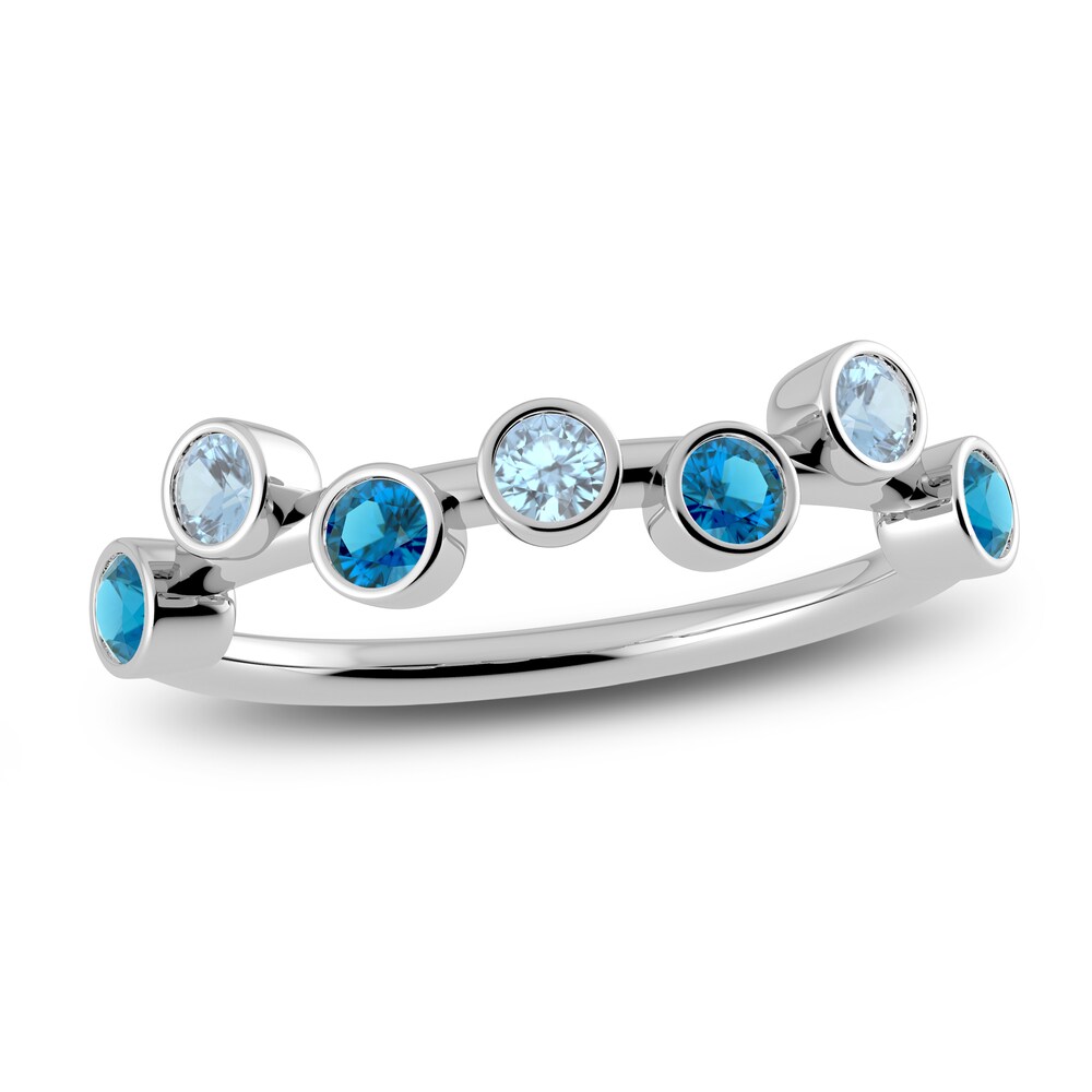 Juliette Maison Natural Aquamarine & Natural Blue Zircon Ring 10K White Gold uNWq22wh