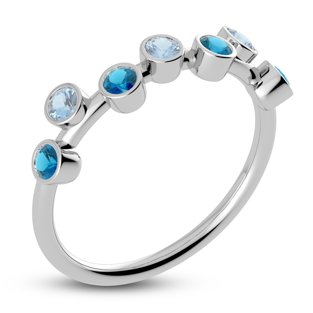 Juliette Maison Natural Aquamarine & Natural Blue Zircon Ring 10K White Gold uNWq22wh