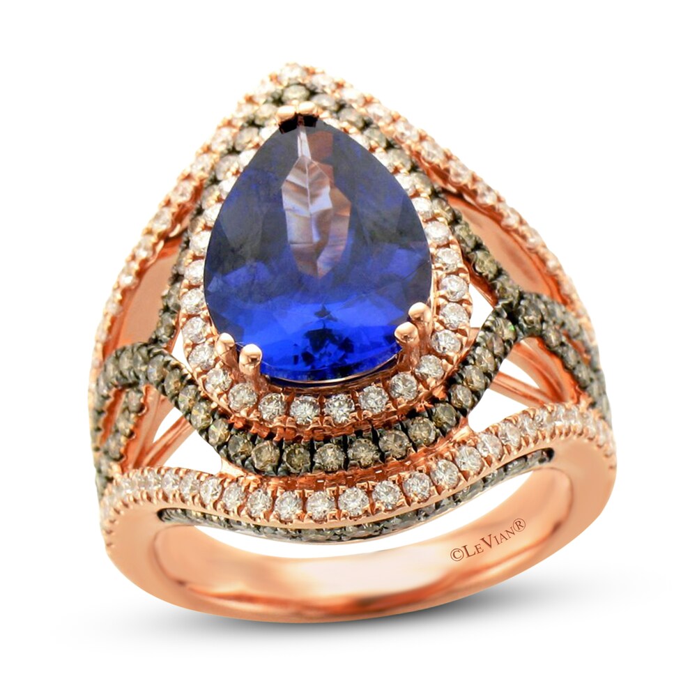 Le Vian Couture Tanzanite Ring 1-1/3 ct tw Diamonds 18K Strawberry Gold uPkn84Ms