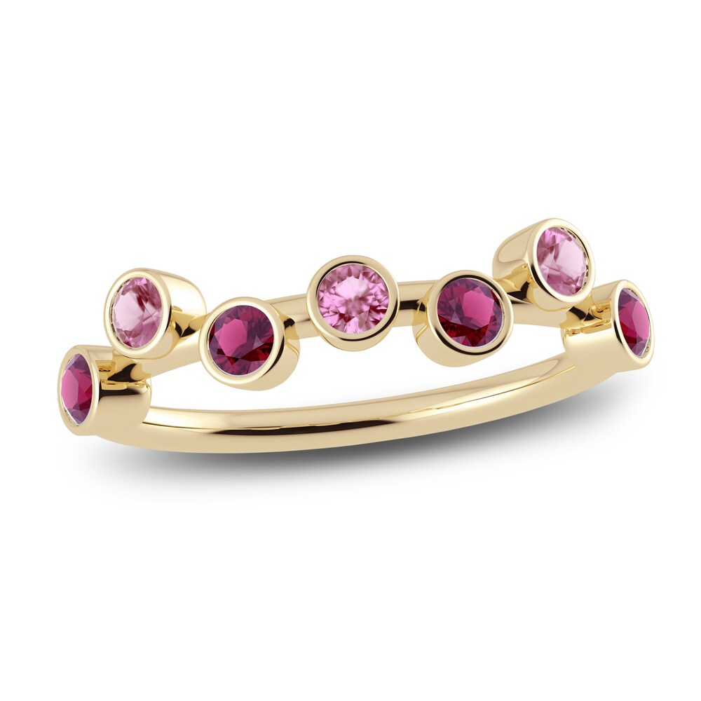 Juliette Maison Natural Rhodolite Garnet & Natural Pink Tourmaline Ring 10K Yellow Gold uPrfvflC