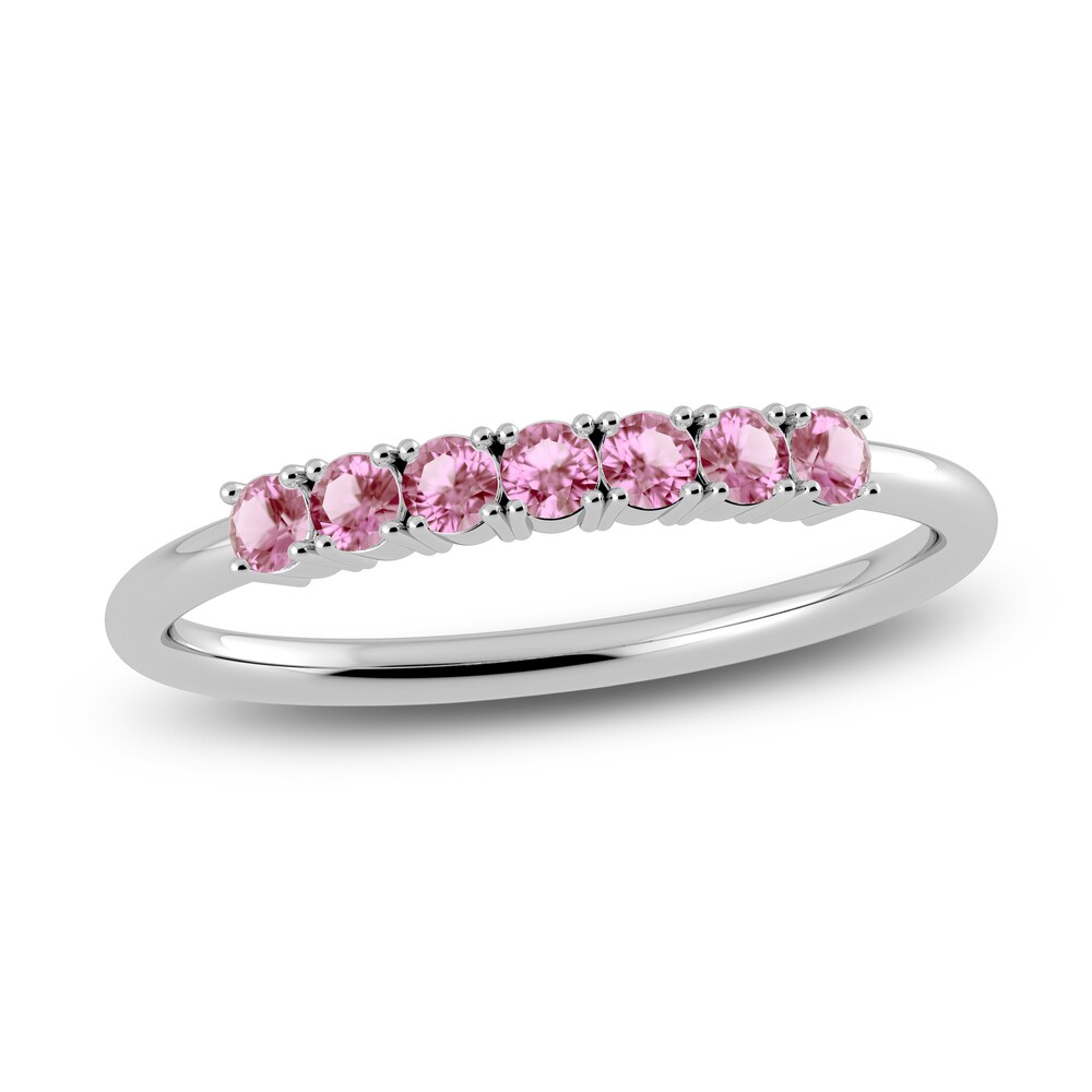 Juliette Maison Natural Pink Tourmaline Half Eternity Ring 10K White Gold uZy4wo89