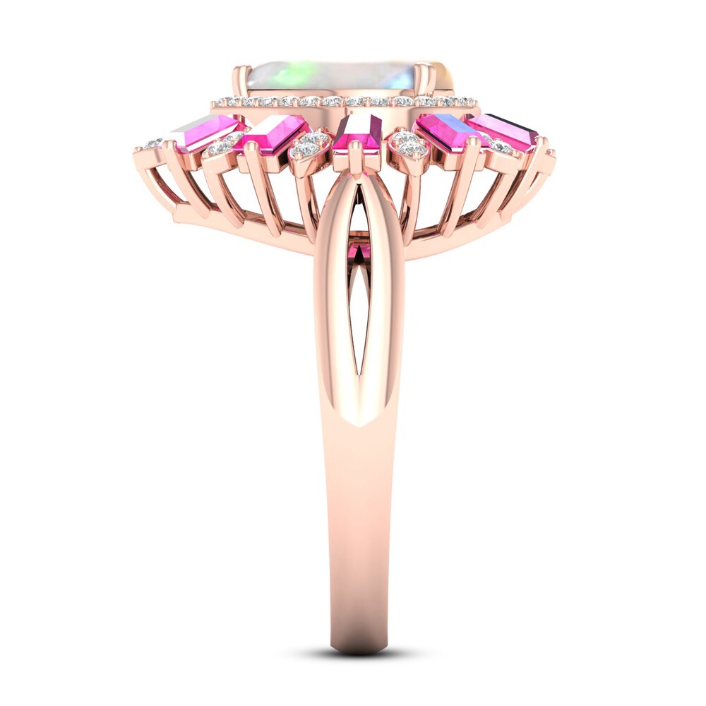 Opal Ring Diamond/Pink Sapphire 1/5 ct tw 10K Rose Gold udtj7cRs