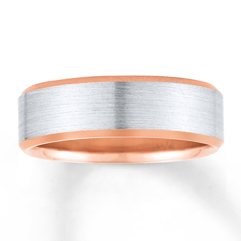 Wedding Band 14K Two-Tone Gold 6mm utYLL9RG